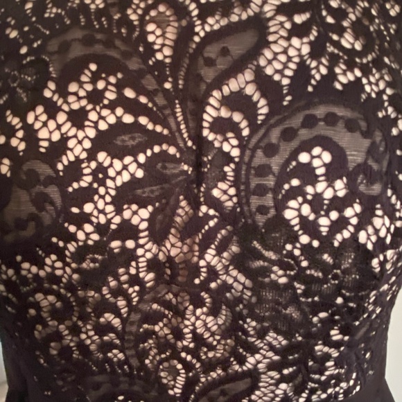 Chi Chi London Black Lace Crinoline Flare Holiday Party Event Dress- Sz-20 - Picture 4 of 16